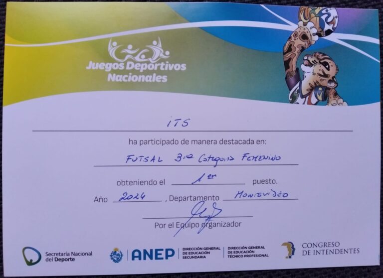 Lee más sobre el artículo ITS – CAMPEÓN DEPARTAMENTAL – FUTSAL FEMENINO – JDN 2024 – 3ra CATEGORÍA.